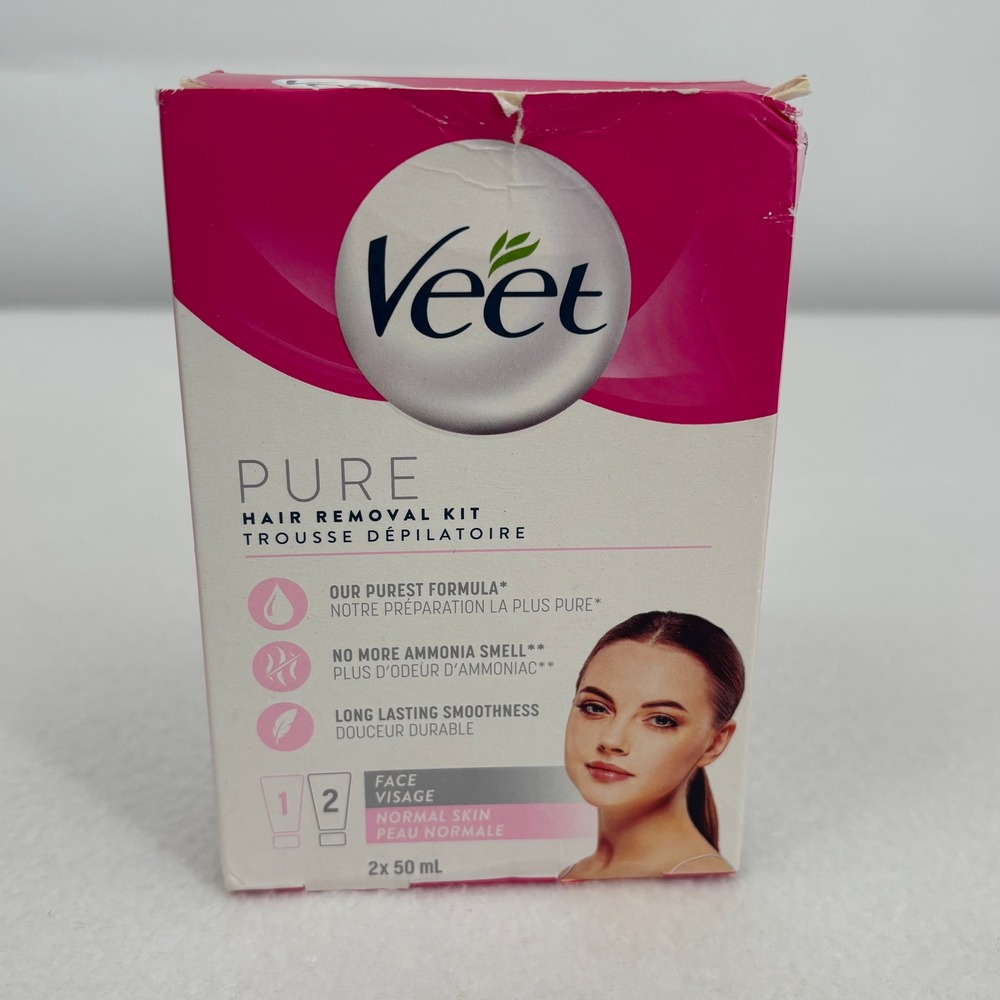Veet Pure Face Hair Removal Kit Normal Skin 2x50ml Cream and Finishing Cream